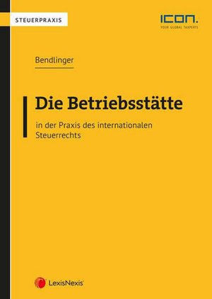 Das Bild zeigt das Cover des Buches „Die Betriebsstätte“ mit einem gelben Hintergrund und schwarzem Titel. Auf der oberen linken Seite ist ein Logo in Blau.