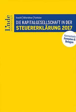 Das Bild zeigt das Cover eines gelben Buches mit dem Titel „Die Anlage EÜR in der Steuererklärung 2017“. Der Titel ist in Blau gehalten, und auf der rechten Seite befindet sich ein Logo.